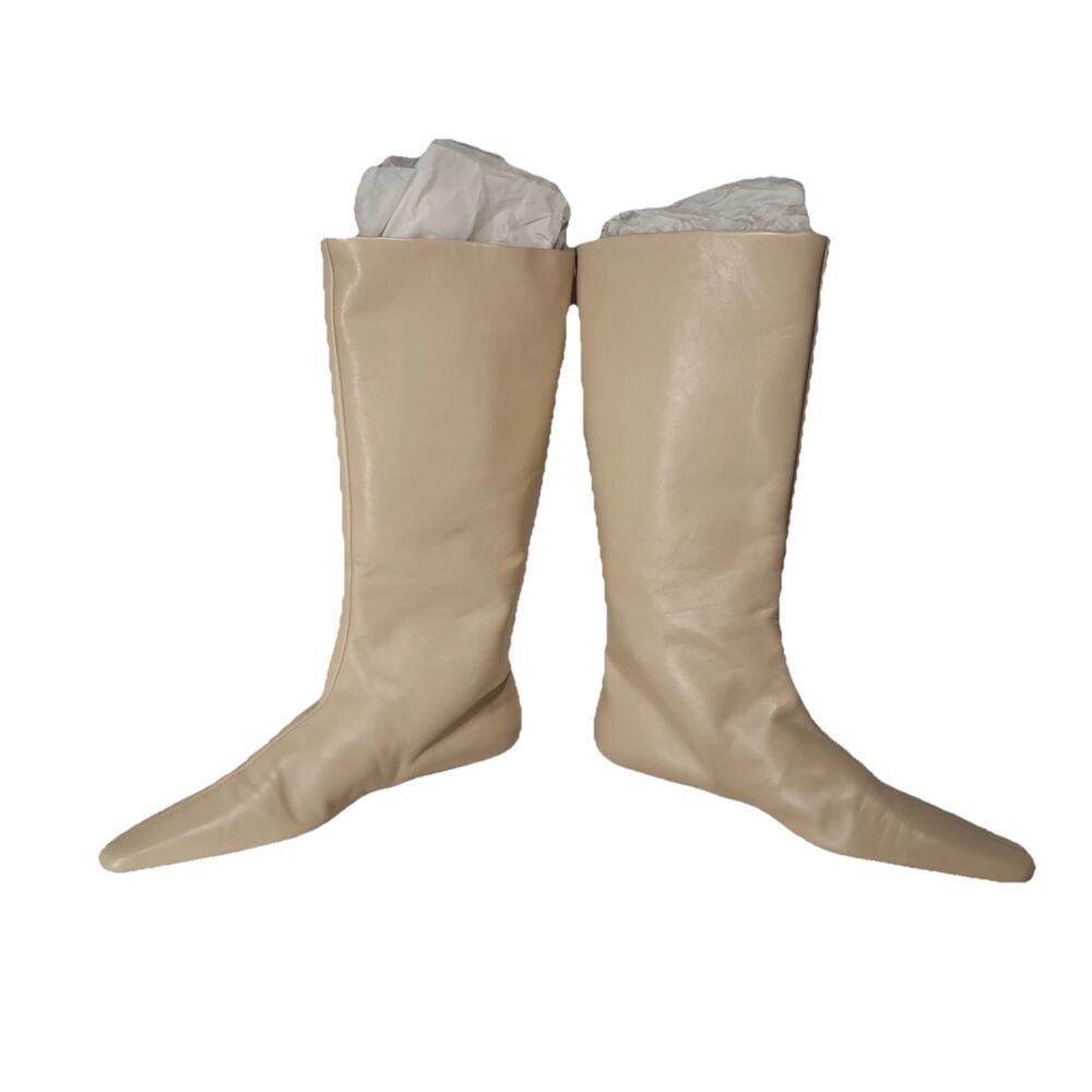 The Row “Bette” Leather Boots White Women’s Sz EU 41 US 10